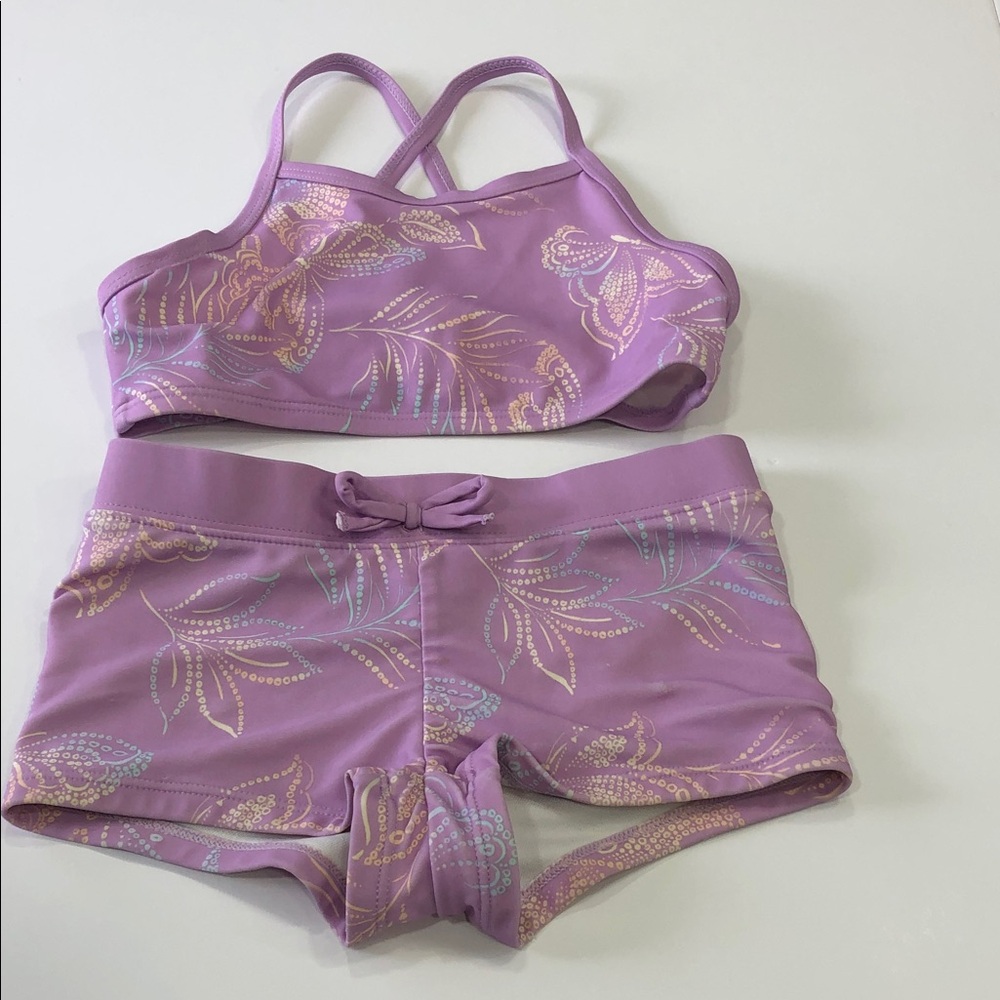 OshKosh B’Gosh Girls 2-PC Floral Butterfly Bikini Set – Lavender – Size 6 / 6X